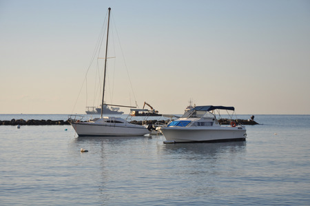The beautiful boat in open seaのeditorial素材