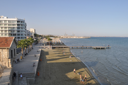 The beautiful city centre area Larnaca in Cyprusのeditorial素材