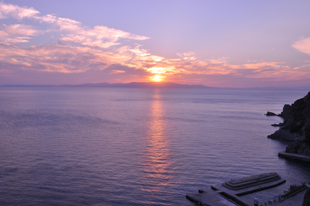 The beautiful sunset natural sea landscapeの写真素材