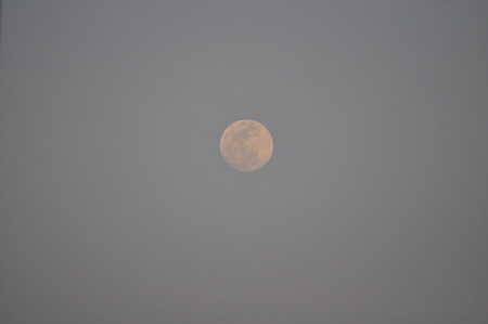 The beautiful landscape black sky with moonの写真素材