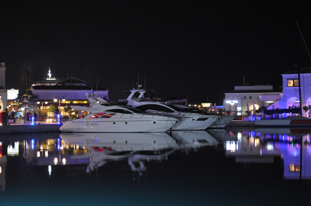 The beautiful Night Limassol Marina in Cyprusのeditorial素材