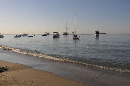 The beautiful boat in open sea