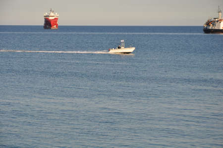 The beautiful boat in open sea