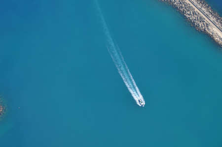 The beautiful boat in open sea