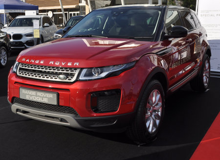 Limassol, Cyprus - September 14, 2018: The Car Exhibition Land Rover, Evoqueのeditorial素材