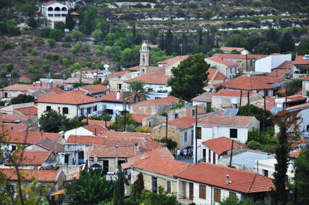 The beautiful village of Arsos in the province of Limassol, in Cyprusの写真素材