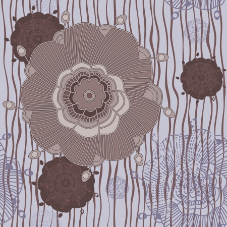 Ornate floral seamless texture, endless pattern with flowers  のイラスト素材