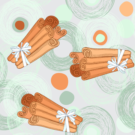 Seamless pattern with cinnamon sticks のイラスト素材