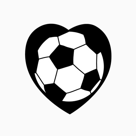 Soccer ball in the form of heart  Vector illustration のイラスト素材