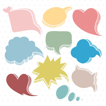 Hand drawn vector illustration Speech bubbles のイラスト素材