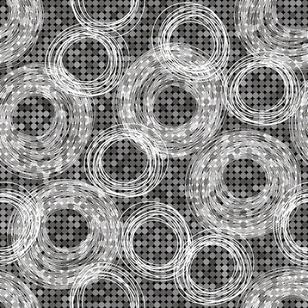 Seamless monochrome abstract background with circles のイラスト素材