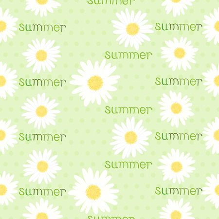 Summer seamless pattern with camomilesのイラスト素材