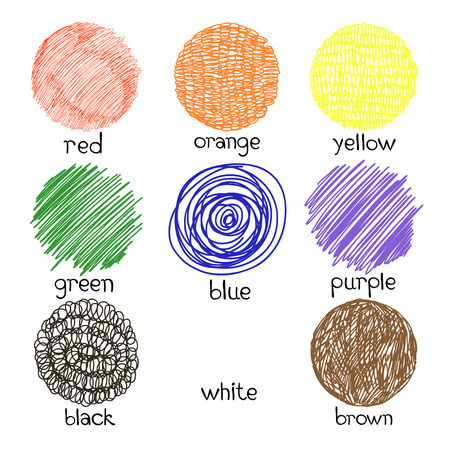 Basic colors. Vector illustration of shapes in different colors. Great for learning kids.のイラスト素材