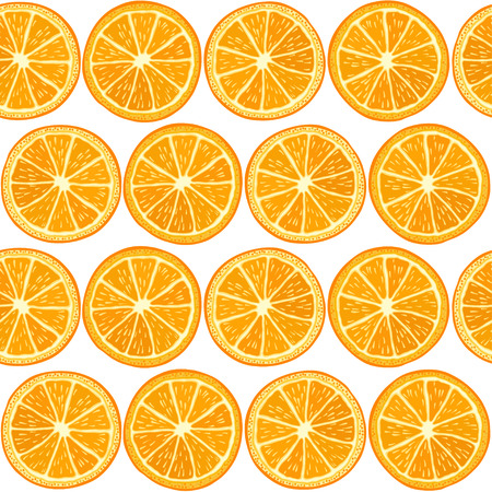 Seamless background with orange slices. Vector illustration.