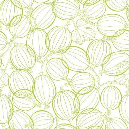 Seamless pattern with gooseberry.のイラスト素材