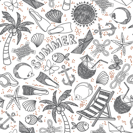 beach seamless pattern. のイラスト素材