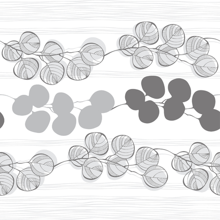 Seamless pattern of abstract branches. Monochrome vector background.のイラスト素材