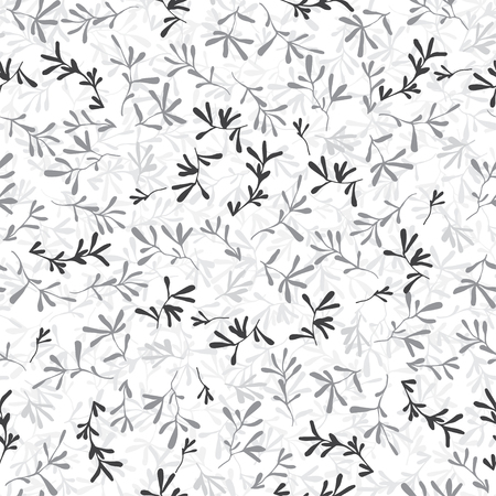 Abstract floral seamless pattern. Monochrome illustration of branches.のイラスト素材