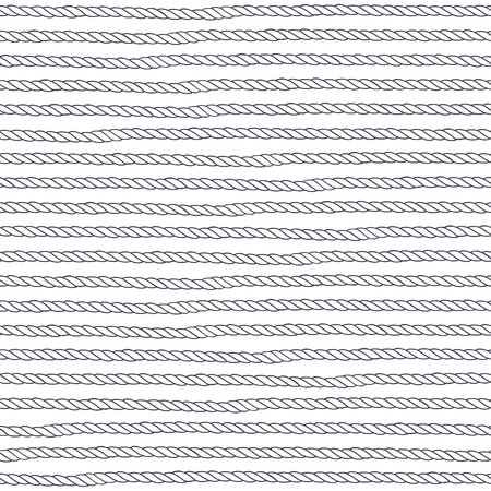 Seamless pattern with rope on a white background. Hand-drawn abstract vector illustration.のイラスト素材