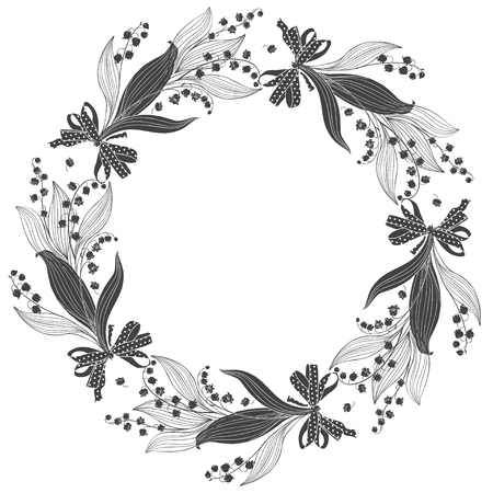 Floral round designのイラスト素材