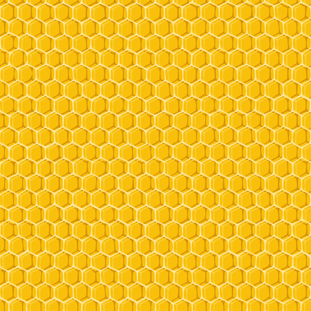Honeycomb. Seamless pattern. Hand-drawn vector illustration. Nature abstract backgroundのイラスト素材