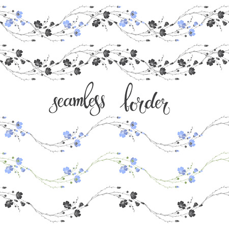 Floral pattern on white background. Five different variants.のイラスト素材