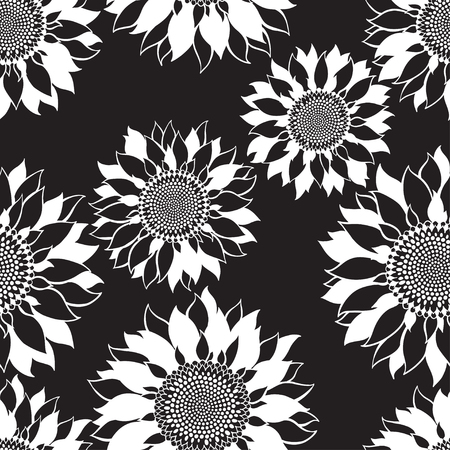Sunflowe. Endless floral pattern.のイラスト素材