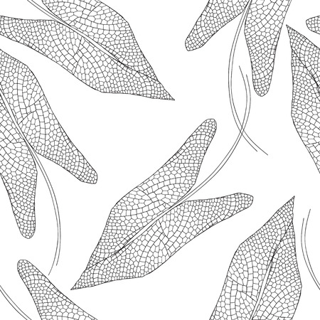 Floral background with abstract leaves. Hand-drawn vector illustration.のイラスト素材