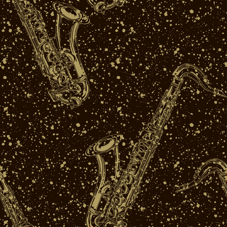 Saxophones. Vector background.のイラスト素材