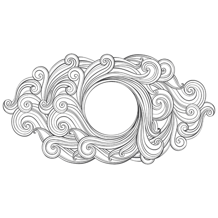 Marine monochrome background.  Can be greeting cards, invitations, flyers, element for design.のイラスト素材