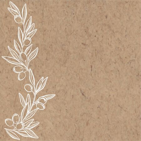 Olive border. Vector illustration. Vertical composition.のイラスト素材