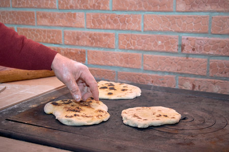 baked bread on the stove 1の写真素材
