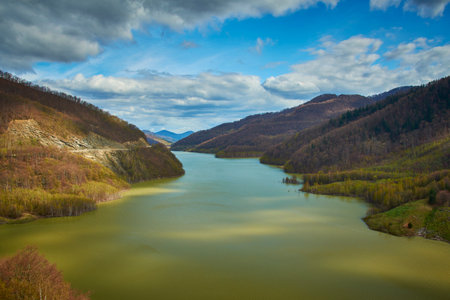 beautiful spring landscape on Lake Siriu 4の写真素材