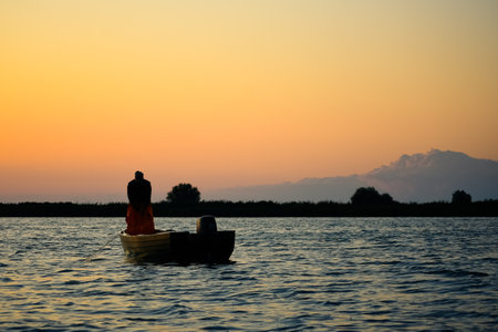 raised with a fisherman in the Danube deltaの写真素材