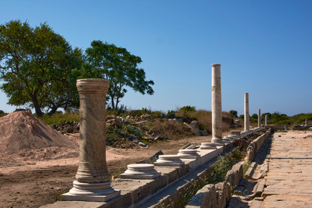 the ruins of the ancient Greek city of Side, Turkeyの写真素材