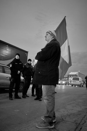 Romanian transporters and farmers protest, Afumati, Ilfov, Romaniaのeditorial素材