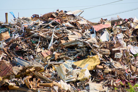 Scrap metal waste. Metal recycling