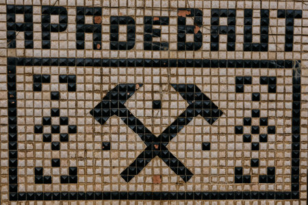 mosaic drinking water on the fountains in the stations