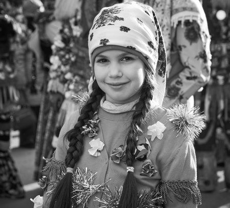 People dancing dressed in bearskin and folk costumes at the Comanesti Customs and Traditions Festival on December 30, 2025のeditorial素材