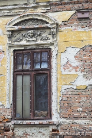 Window of an old , abandoned houseの写真素材
