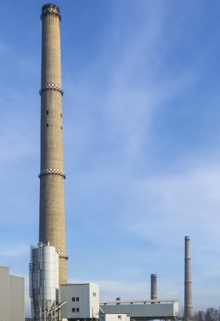 High tower for steam evacuation of a thermo-electric power stationの写真素材