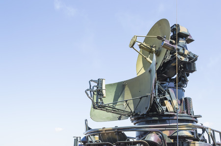 Military radar from cold war era, side viewのeditorial素材