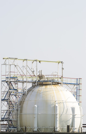 Fuel tank used for storage of petrochemical products from an oil and gas refineryの写真素材