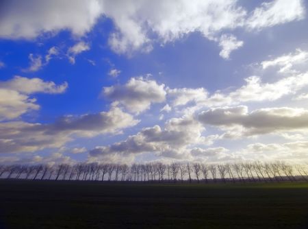 the windy clouds on the skyの写真素材