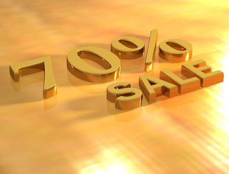 3D Sale gold text on gold backgroundの写真素材