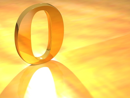 3D Gold Number text on yellow backgroundの写真素材