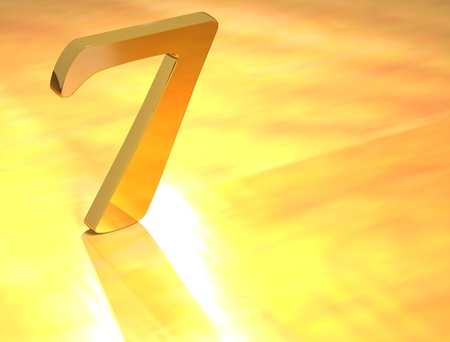 3D Gold Number text on yellow backgroundの写真素材