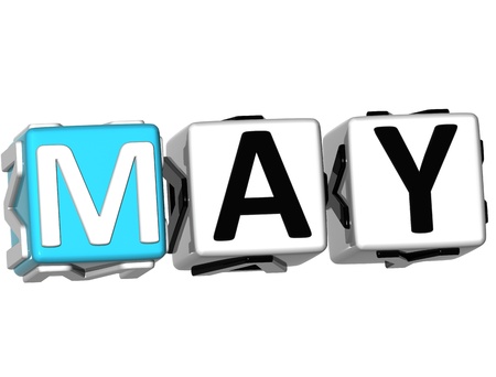 3D May Block Text on white backgroundの写真素材