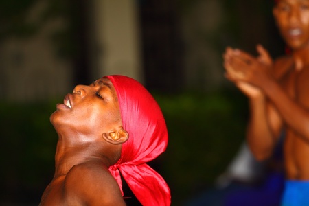 Colombian traditional dance at the Parade in Cartagena de Indias.August 15, 2011 in Colombia.のeditorial素材