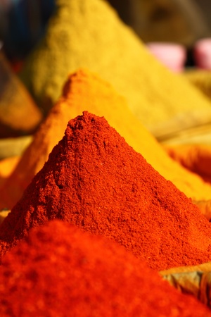Traditional spices market in India.の写真素材